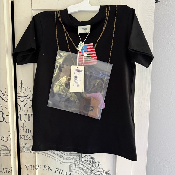 NWT Guaranteed Authentic Fendi Girl’s Handbag T-Shirt w/Authenti Mini Purse - Picture 11 of 16